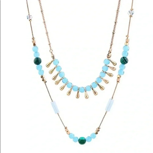 🆕Aqua Multi Strand Elephant Necklace🆕 - Picture 5 of 6